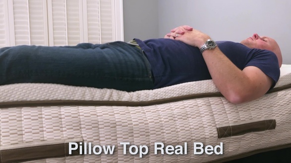Real Bed with Topper laying on edge